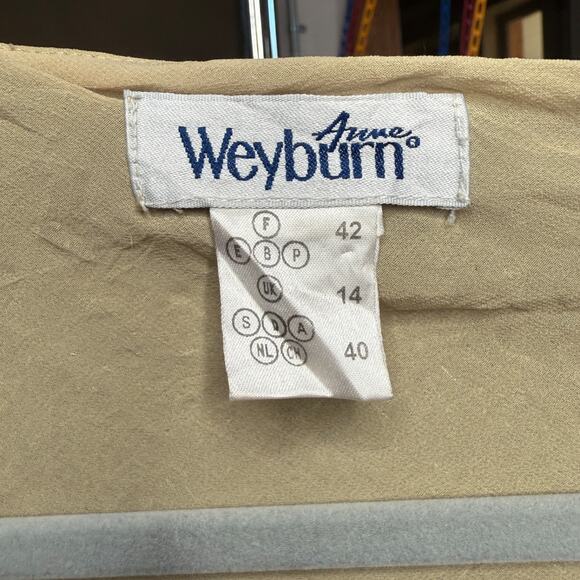 Anne Weyburn Beaded Top Embellished Scoop Neck Gold Polyester Sheer Size 14/42 - Picture 9 of 11